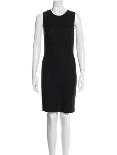 Pre-owned St John Crew Neck Knee-length Dress In Blue