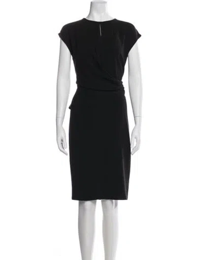 Pre-owned St John Crew Neck Knee-length Dress In Blue