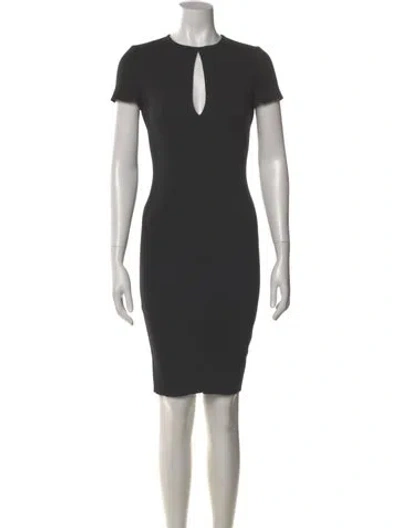 Pre-owned St John Crew Neck Knee-length Dress In Gray