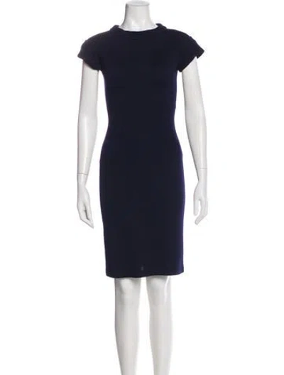 Pre-owned St John Crew Neck Knee-length Dress In Gray