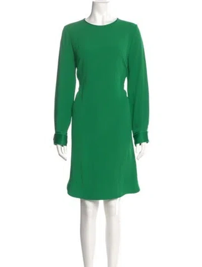 Pre-owned St John Crew Neck Knee-length Dress In Green