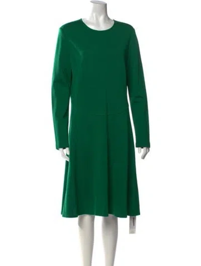Pre-owned St John Crew Neck Knee-length Dress In Green