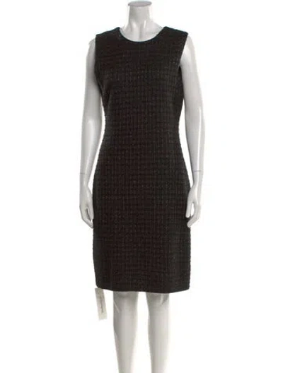 Pre-owned St John Crew Neck Knee-length Dress In Multi