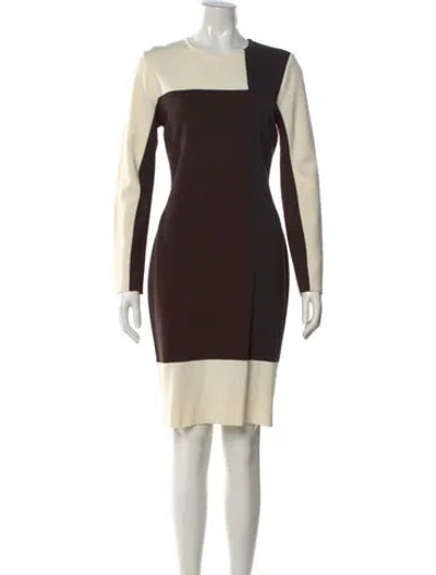 Pre-owned St John Crew Neck Knee-length Dress In Multi