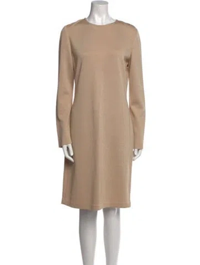 Pre-owned St John Crew Neck Knee-length Dress In Neutral