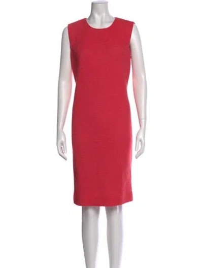 Pre-owned St John Crew Neck Knee-length Dress In Pink