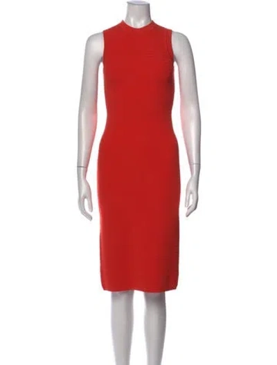Pre-owned St John Crew Neck Knee-length Dress In Pink