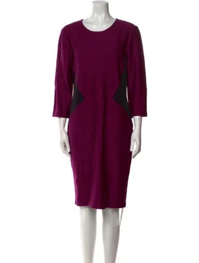 Pre-owned St John Crew Neck Knee-length Dress In Pink