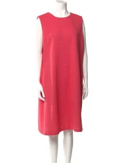 Pre-owned St John Crew Neck Knee-length Dress In Pink