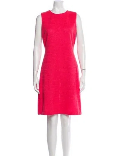 Pre-owned St John Crew Neck Knee-length Dress In Pink