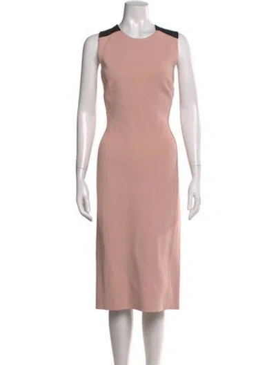 Pre-owned St John Crew Neck Knee-length Dress In Pink