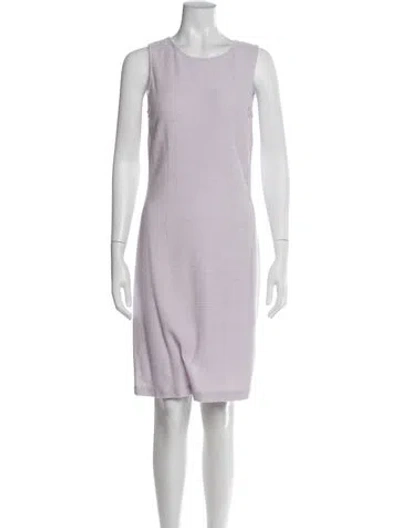 Pre-owned St John Crew Neck Knee-length Dress In Purple