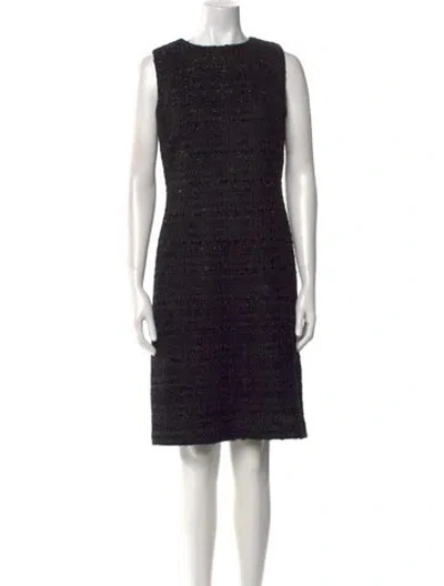 Pre-owned St John Crew Neck Knee-length Dress W/ Tags In Black