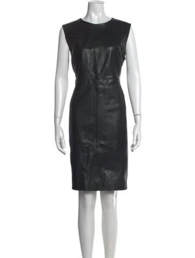 Pre-owned St John Crew Neck Knee-length Dress W/ Tags In Black