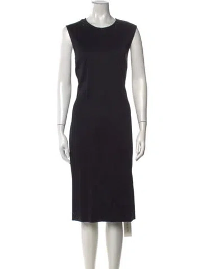 Pre-owned St John Crew Neck Knee-length Dress W/ Tags In Black