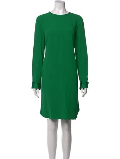 Pre-owned St John Crew Neck Knee-length Dress W/ Tags In Green