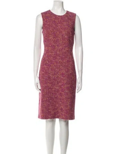 Pre-owned St John Crew Neck Knee-length Dress W/ Tags In Purple