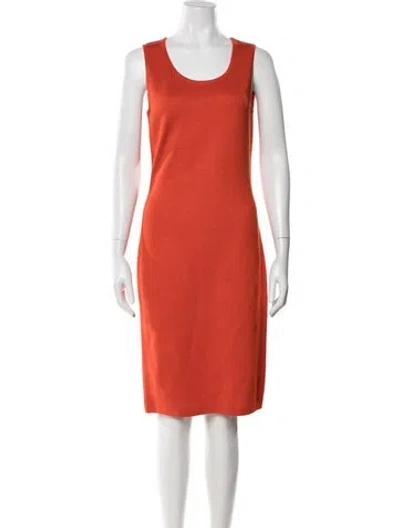 Pre-owned St John Crew Neck Knee-length Dress W/ Tags In Red
