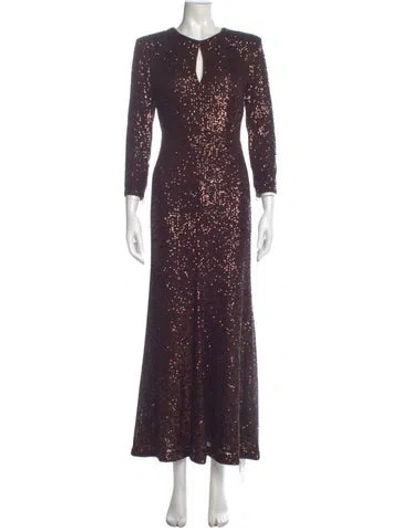 Pre-owned St John Crew Neck Long Dress In Purple