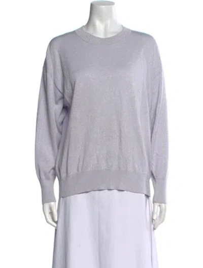 Pre-owned St John Crew Neck Long Sleeve Sweatshirt In Gray