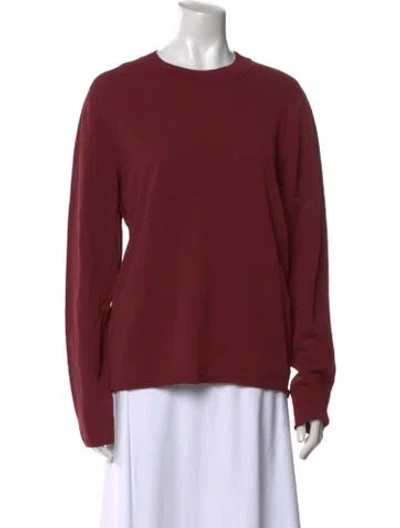 Pre-owned St John Crew Neck Long Sleeve Sweatshirt In Red