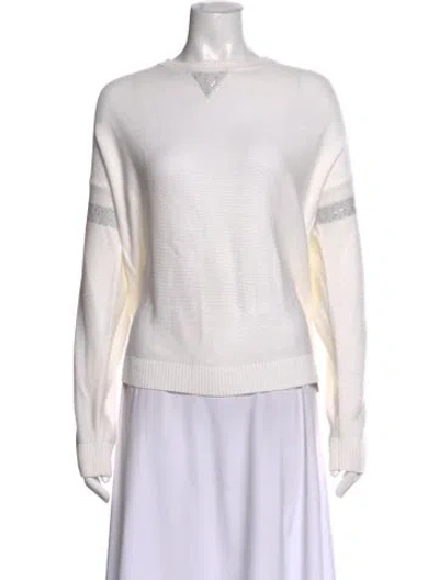 Pre-owned St John Crew Neck Long Sleeve Top In Neutral