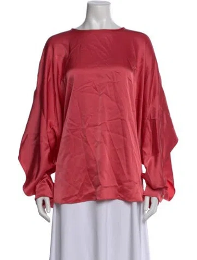 Pre-owned St John Crew Neck Long Sleeve Top W/ Tags In Pink