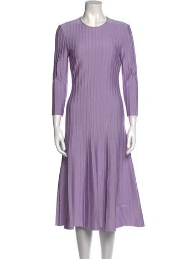 Pre-owned St John Crew Neck Midi Length Dress W/ Tags In Purple