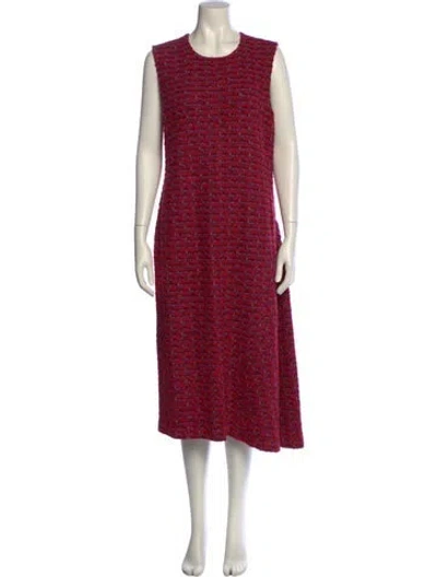 Pre-owned St John Crew Neck Midi Length Dress W/ Tags In Purple