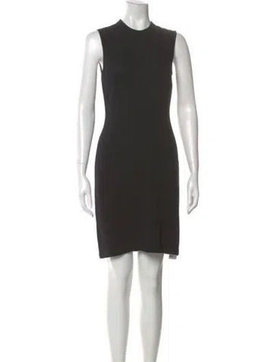 Pre-owned St John Crew Neck Mini Dress In Black