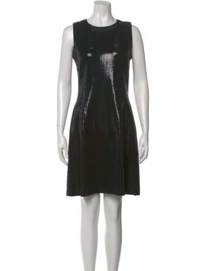 Pre-owned St John Crew Neck Mini Dress In Black