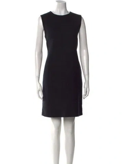 Pre-owned St John Crew Neck Mini Dress In Black