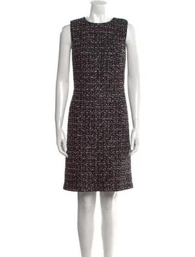 Pre-owned St John Crew Neck Mini Dress In Black