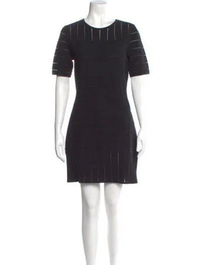Pre-owned St John Crew Neck Mini Dress In Black