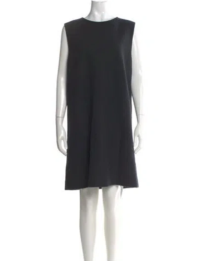 Pre-owned St John Crew Neck Mini Dress In Black
