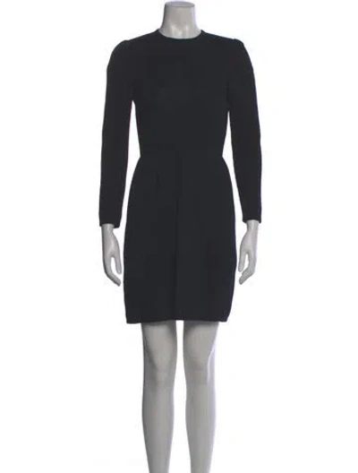 Pre-owned St John Crew Neck Mini Dress In Black