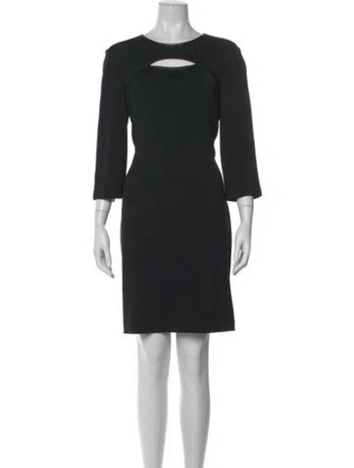 Pre-owned St John Crew Neck Mini Dress In Black