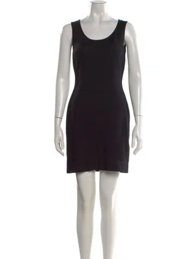Pre-owned St John Crew Neck Mini Dress In Black