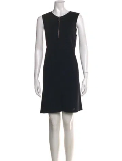 Pre-owned St John Crew Neck Mini Dress In Black
