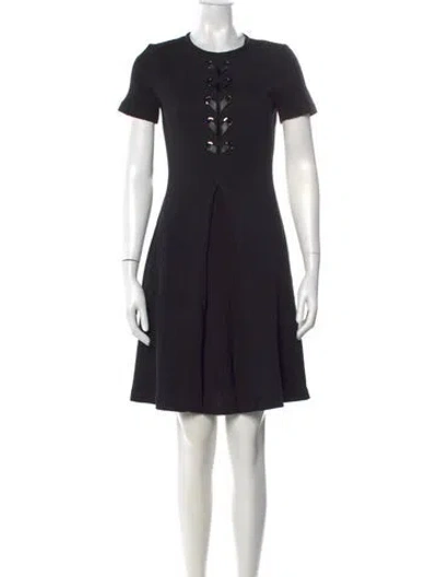 Pre-owned St John Crew Neck Mini Dress In Black