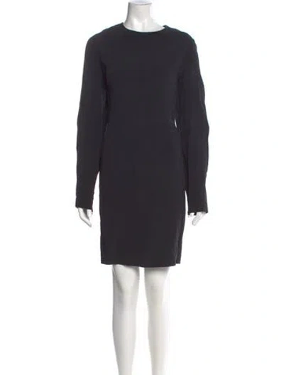 Pre-owned St John Crew Neck Mini Dress In Gray