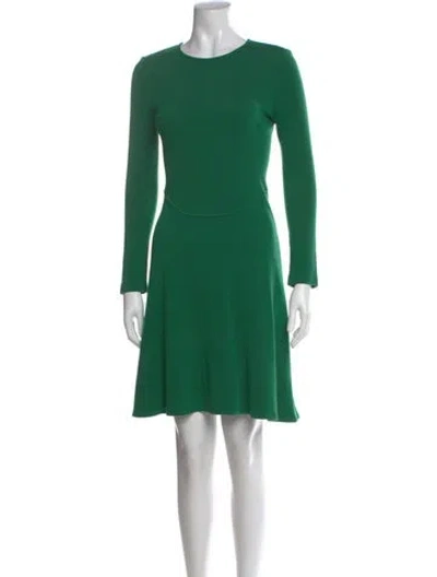 Pre-owned St John Crew Neck Mini Dress In Green