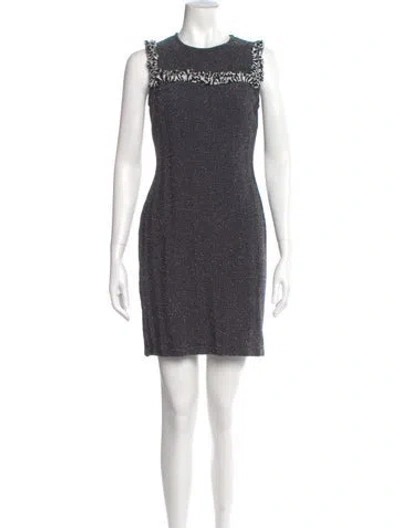 Pre-owned St John Crew Neck Mini Dress In Multi