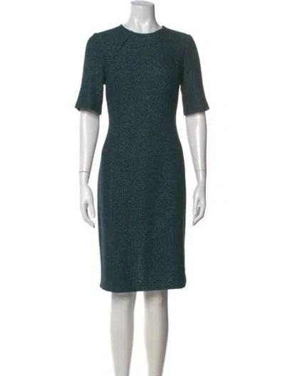 Pre-owned St John Crew Neck Mini Dress In Multi
