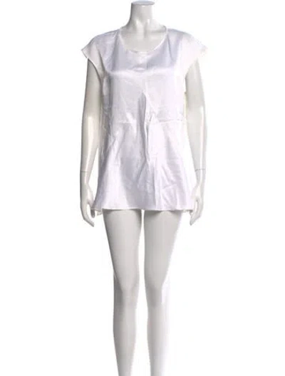 Pre-owned St John Crew Neck Mini Dress In Neutral