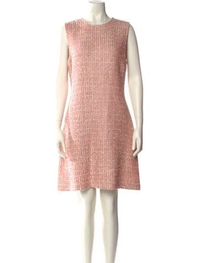 Pre-owned St John Crew Neck Mini Dress In Orange