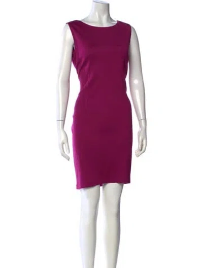 Pre-owned St John Crew Neck Mini Dress In Pink