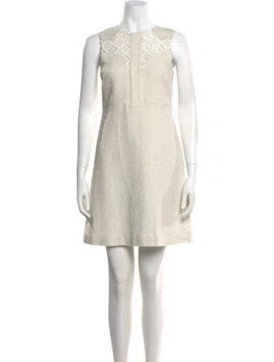 Pre-owned St John Crew Neck Mini Dress W/ Tags