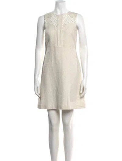 Pre-owned St John Crew Neck Mini Dress W/ Tags