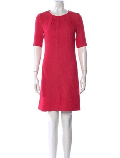 Pre-owned St John Crew Neck Mini Dress W/ Tags In Pink